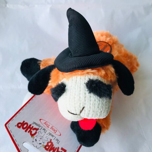 Multipet Other - Dog Multipet   LAMB CHOP  w Hat Halloween  DOG Toys  Squeak Orange Size : 8 "